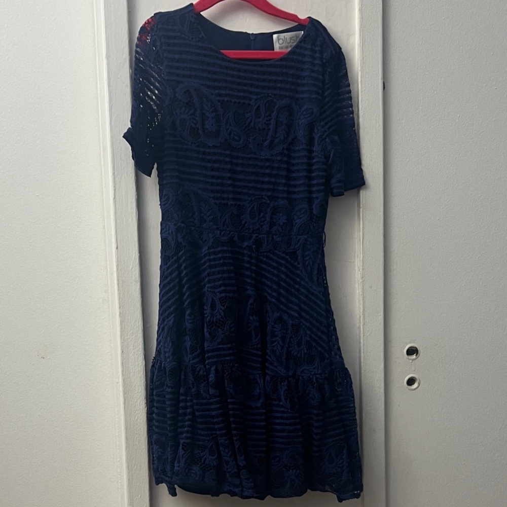 Blush by Us Angels Navy Textured Dress